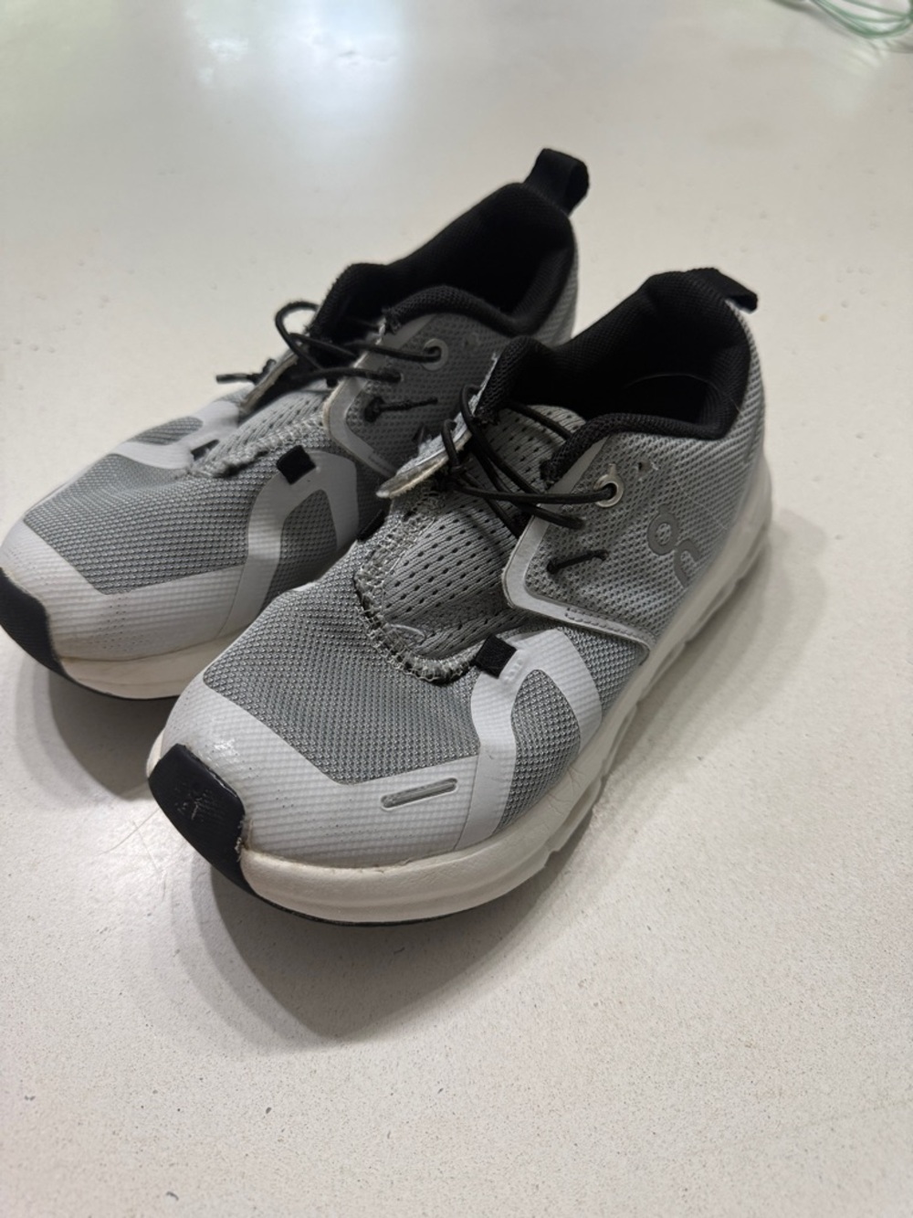 On Running Kids Gray and Black Sneakers